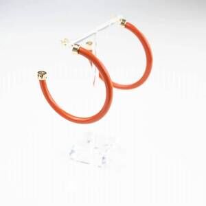 NEW HOO HOOPS women's acrylic hoop earrings in burnt orange